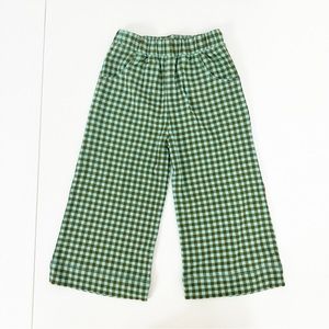 Misha and Puff Kids Size 3y Beach Pant Picnic Plaid Blue Green Organic Cotton
